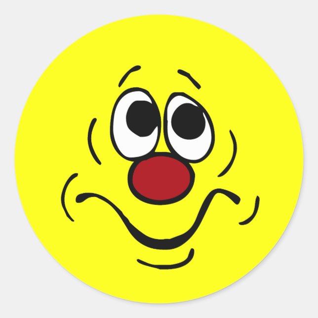 Bored Ansikte Grumpey Runt Klistermärke (Framsida)