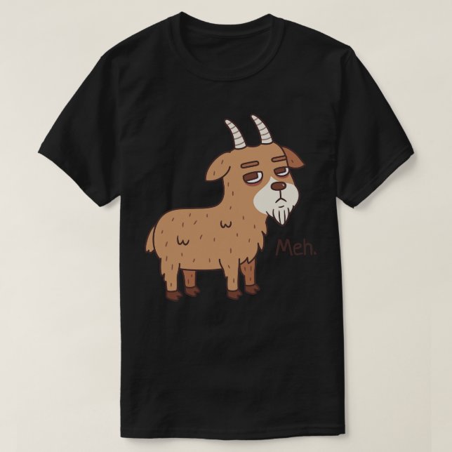 Bored Goat Goes Meh Funny Pun T Shirt (Design framsida)