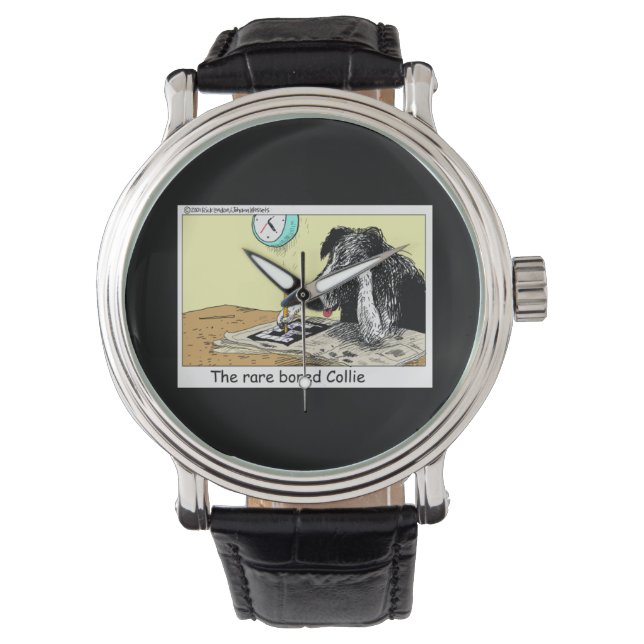 Bored Gräns Collie Funny Unisex Watch Armbandsur (Framsida)