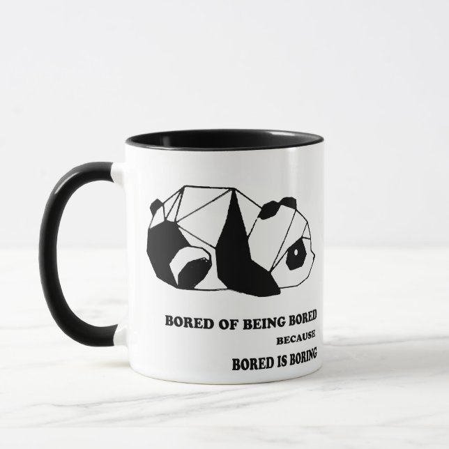 “Bored of Being Bored” Mug – Funny Panda Quote  Mugg (Vänster)