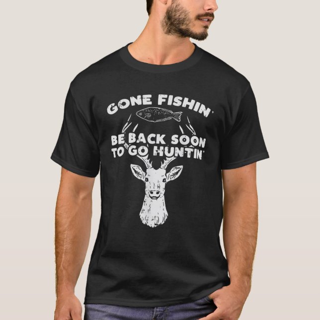 BoredKoalas Fishing Back Soon Hunting Deer Elk Hun T Shirt (Framsida)