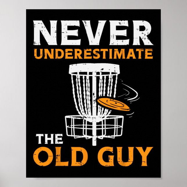 Boredkoalas underskatta aldrig Gamla Guy Disk Golf Poster (Framsidan)