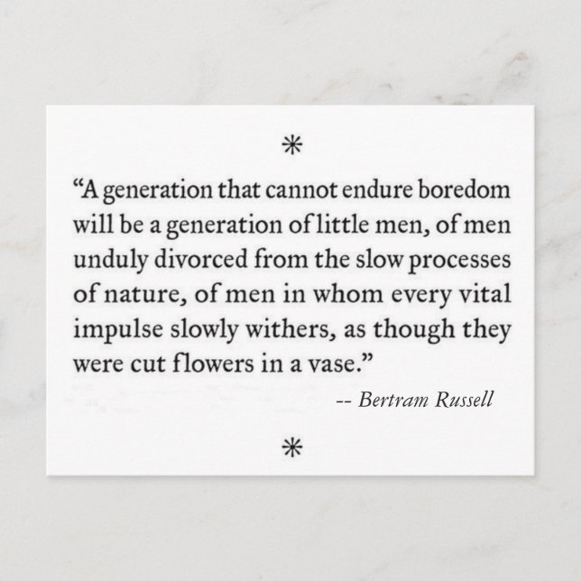 Boredom och "lilla manar" vykort (Framsida)