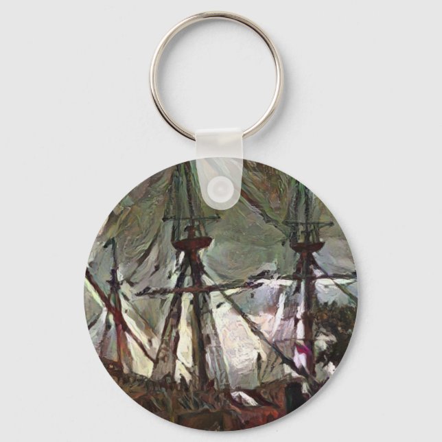 Borgblomman 2 i A.I. art vismiskt Nyckelring (Framsida)