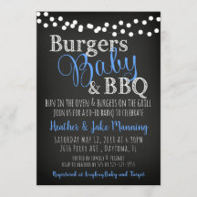 Borgburgers Baby Coed Boy Shower-inbjudan