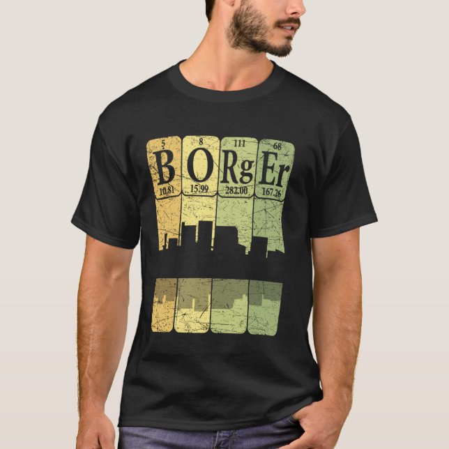Borger Periodiska systemet Element Borger Texas Re T Shirt (Framsida)