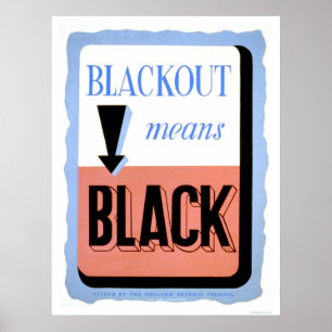 Borgerlig försvarblackout 1942 WPA Poster