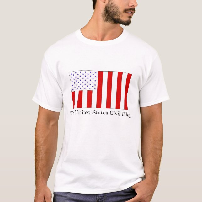 Borgerliga Förenta staterna & militärflaggor Tee Shirt (Framsida)