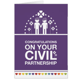Borgerligt partnerskapkort för inte rak design hälsningskort