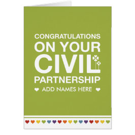Borgerligt partnerskapkort för inte rak design hälsningskort