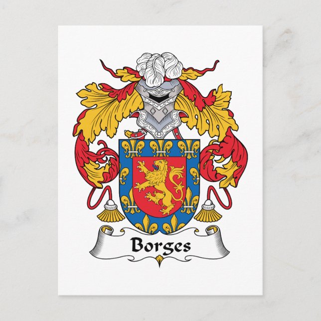 Borges Family Crest Vykort (Framsida)