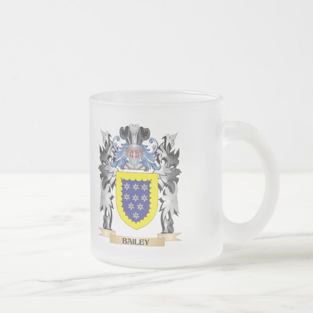 Borggårdvapensköld - familjvapensköld frostad glasmugg (Höger)