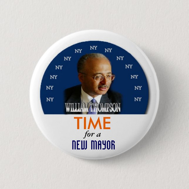 Borgmästare William Thompson för 2009 NY klämmer Knapp (Framsida)