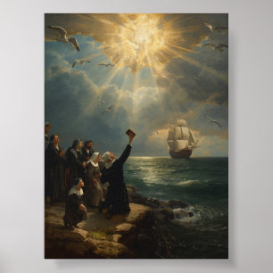 Borgolonlandning i Plymouth - 1620 Poster