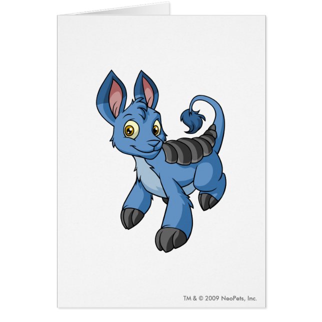 Bori blått hälsningskort (Framsidan)