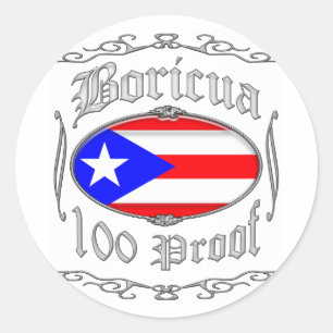 Boricua 100-bevis2 runt klistermärke