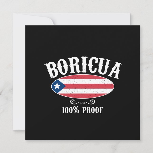 Boricua 100 % Puerto Rico Greeting Card (FLAT) Julkort (Framsida)