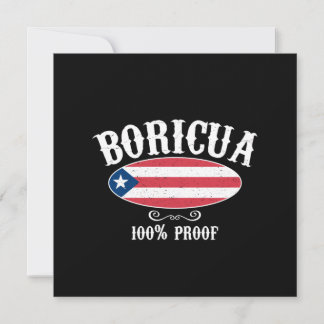 Boricua 100 % Puerto Rico Greeting Card (FLAT) Julkort