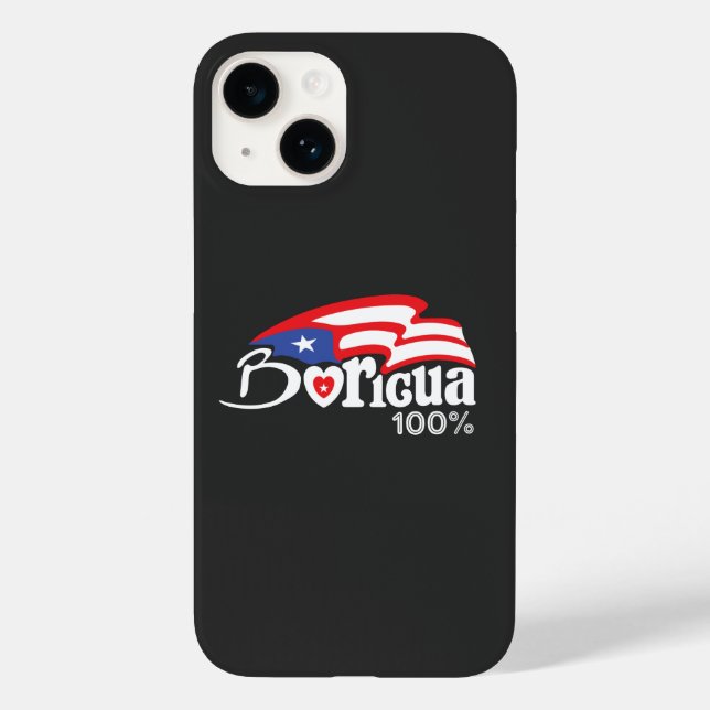 Boricua 100 % Puerto Rico iPhone 14 Fodral (Baksida)