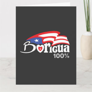 Boricua 100 % Puerto Rico-mappat gratulationskort Kort