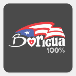 Boricua 100 % Puerto Rico Sticker Fyrkantigt Klistermärke