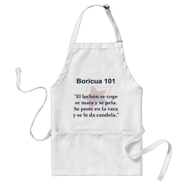 Boricua 101 Apron Förkläde (Framsidan)