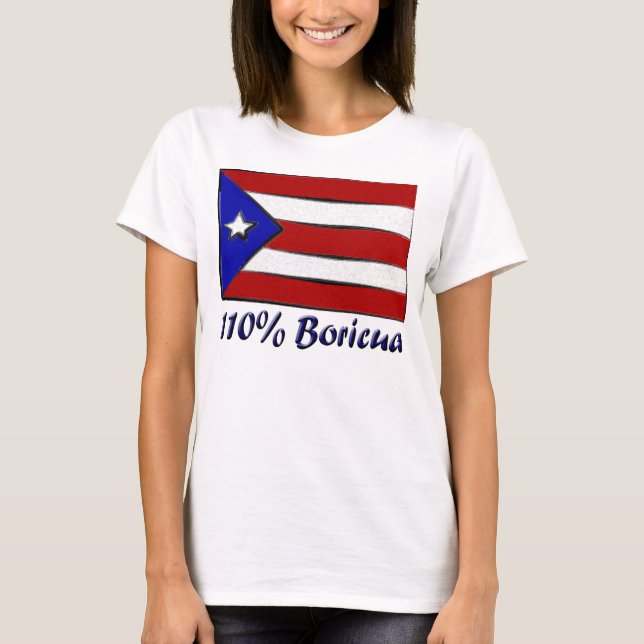 Boricua 110% tee shirt (Framsida)