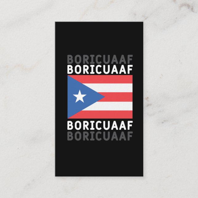 Boricua AF Puerto Rico-Pridet Visitkort (Framsida)