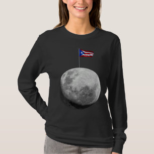 Boricua även på månen Puerto Ricos flagga på T Shirt