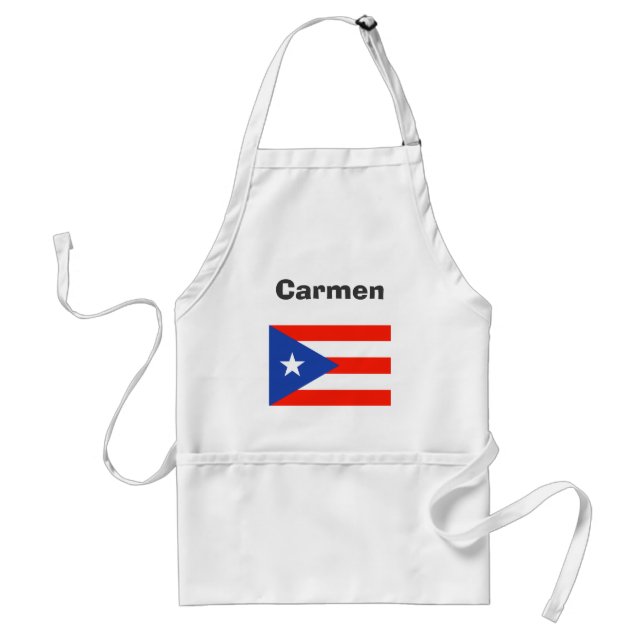 Boricua Banderas Puerto Rican Flagga 4Carmen Förkläde (Framsidan)