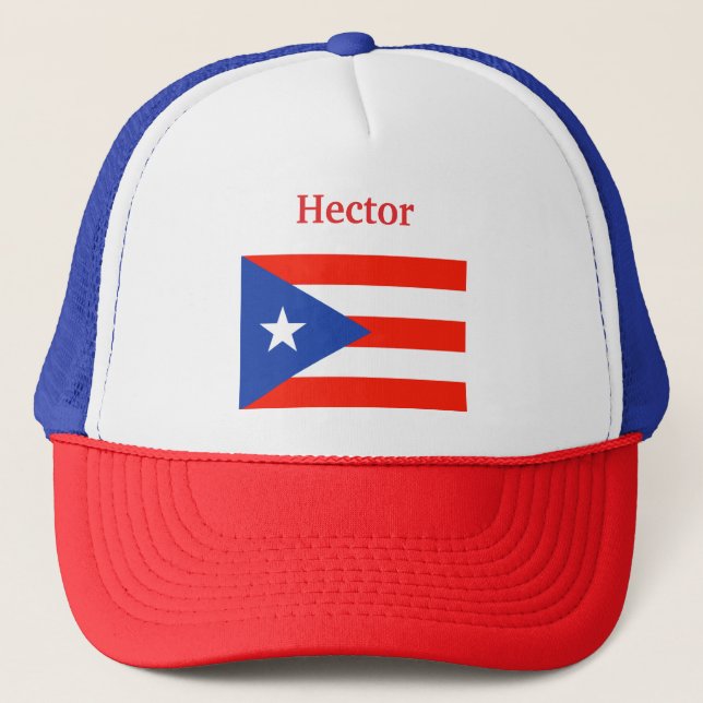 Boricua Banderas Puerto Rican flagga 4Hector Truckerkeps (Framsida)