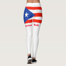 Boricua Butt! Puerto Rican Flagga 4Julia Leggings