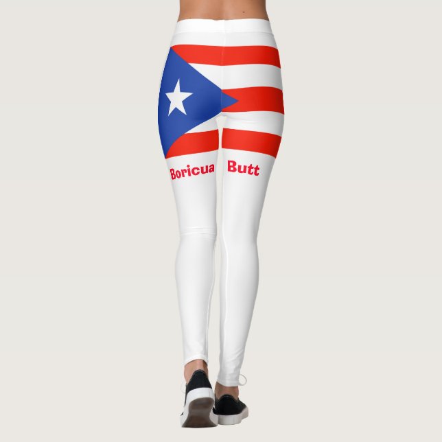 Boricua Butt! Puerto Rican Flagga 4Julia Leggings (Baksida)