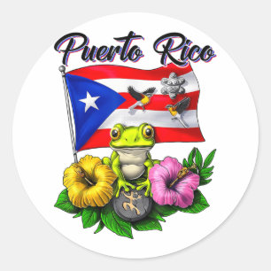 Boricua Coqui Frog Taino Puerto Rico Puerto Rican Runt Klistermärke