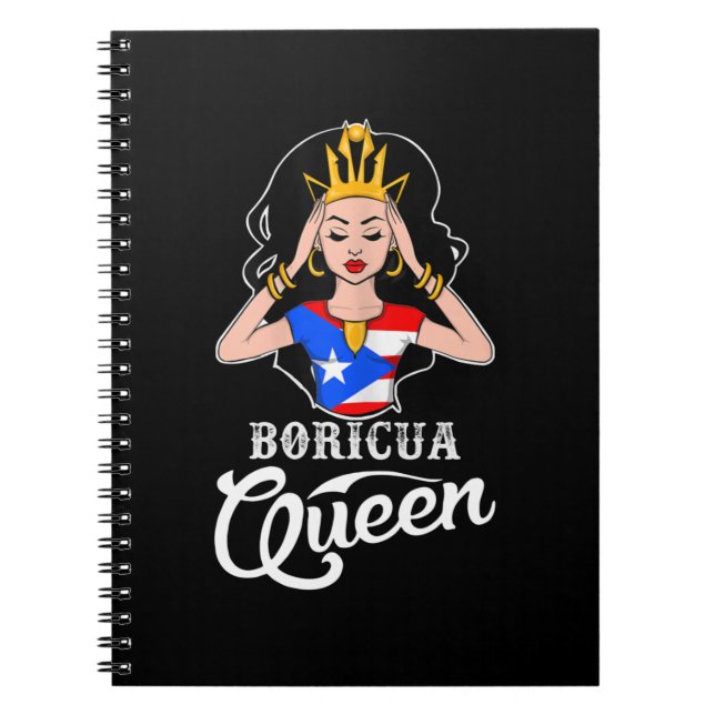 Boricua drottning Puerto Rican Birthday for Women  Anteckningsbok (Framsidan)