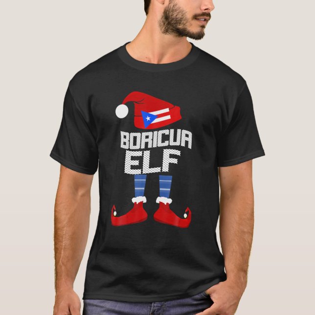 Boricua Elf Group Matching Familjejul Gift F T Shirt (Framsida)