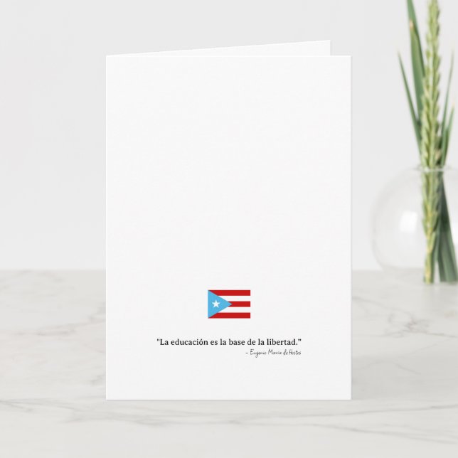 Boricua Examenkort – Puerto Rico Flagga Hostos Kort (Framsida)