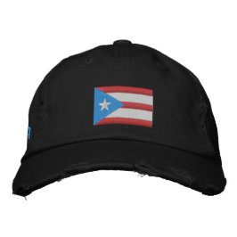 Boricua Flagga Broderad Keps
