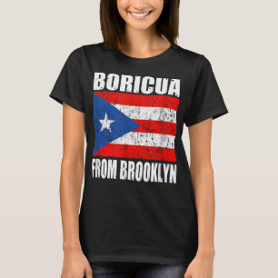 Boricua från brooklyn new york puerto rican flagga t shirt