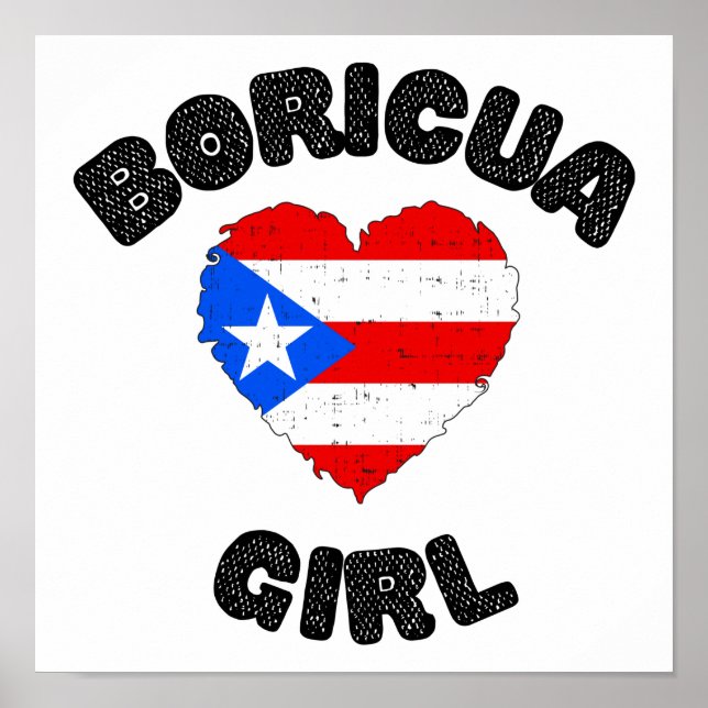 Boricua Girl Puerto Rico Cute Poster (Framsidan)
