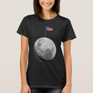 Boricua hasta en la luna Puerto Rico's flagga på T Shirt