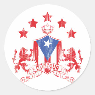 Boricua Heraldy Runt Klistermärke