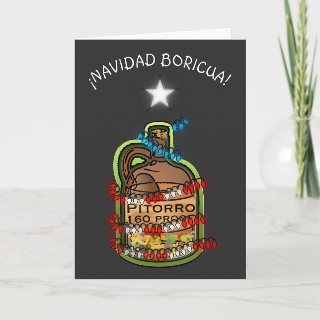 Boricua jul Puerto Rico God Jul Helgkort (Framsida)