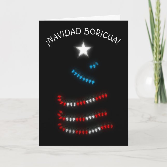 Boricua jul Puerto Rico God Jul Semester Present B Helgkort (Framsida)