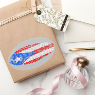 Boricua Oval Sticker Ovalt Klistermärke