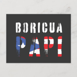 Boricua Papi Puerto Rican Pappa Flagga Vykort