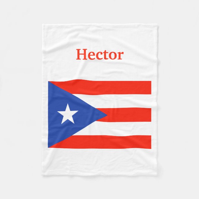 Boricua Puerto Rican Bandera 4Hector (namn) Fleecefilt (Framsidan)