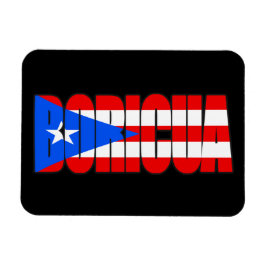 Boricua Puerto Rican Flag Typografi Magnet