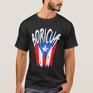 Boricua Puerto Rican Flagga Distress T Shirt