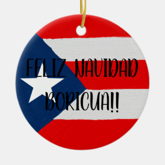 Boricua Puerto Rico flagga coqui jul Ceramic Julgransprydnad Keramik